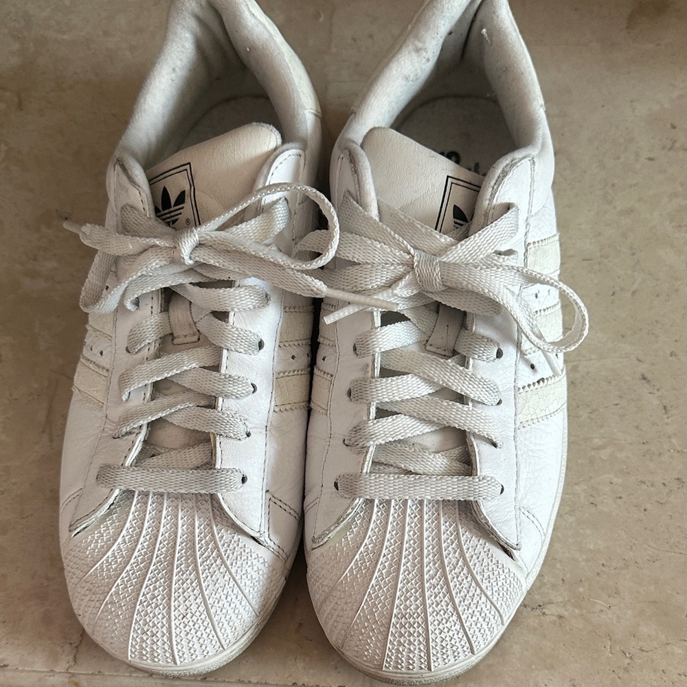 Adidas Classic White Lace-Up Sneakers
